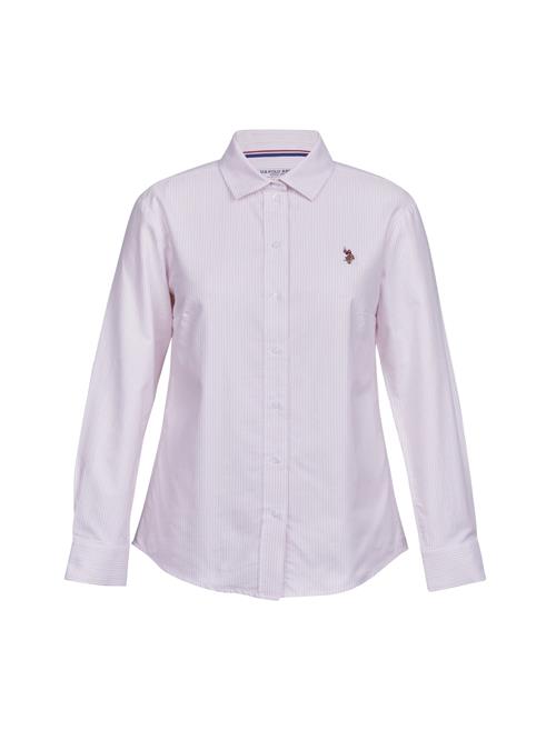 U.S. POLO ASSN. Bluse 'Gina'  lyserød / hvid