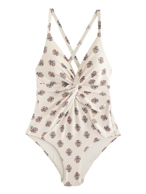 Next Badedragt  creme / brun / carminrød / sort