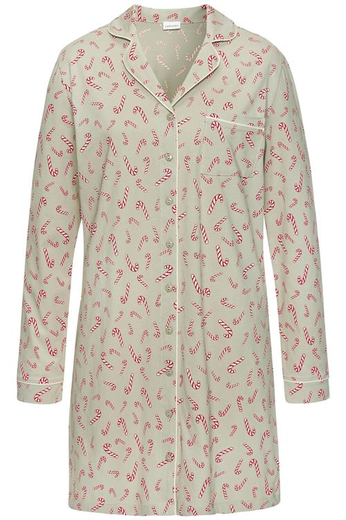 LASCANA Natskjorte  pastelgrøn / mørkerød / hvid