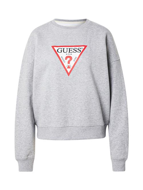 GUESS JEANS Sweatshirt 'ICONIC'  lysegrå / rød / sort / hvid