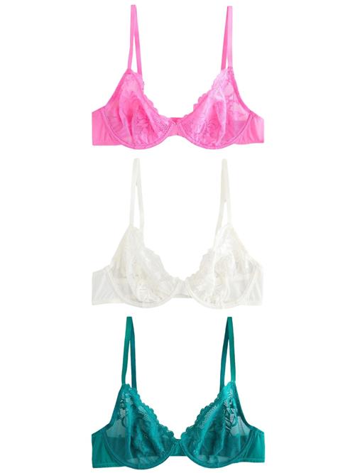 Next BH  smaragd / pink / hvid