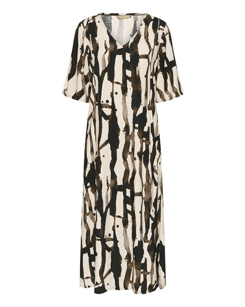 CULTURE Kjole 'Ashley Chaina'  beige / sort