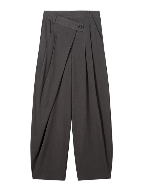 Bershka Bukser med lægfolder  mørkegrå