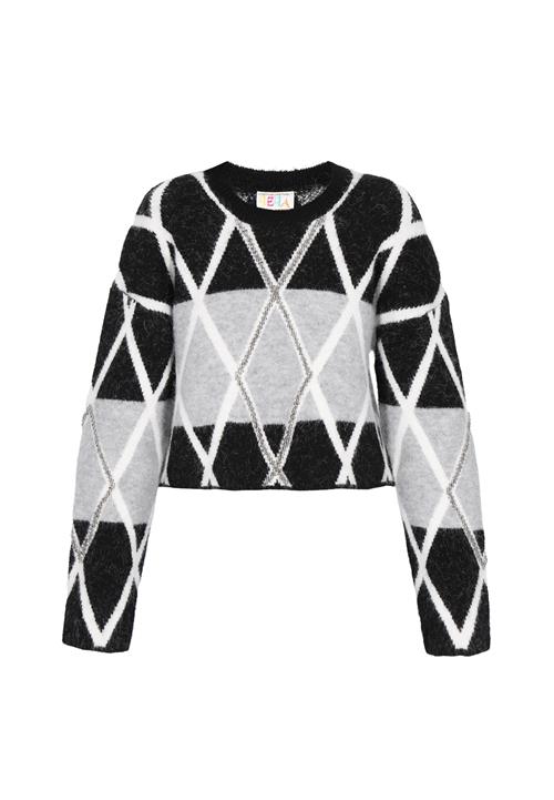 IZIA Pullover  grå / sort / hvid