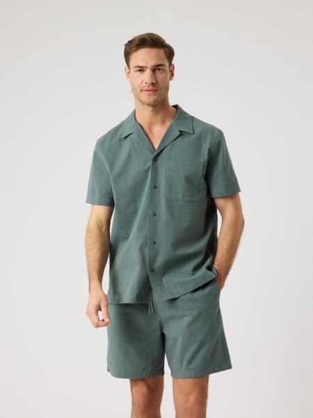Björn Borg Borg Seersucker Resort Shirt Grøn, S