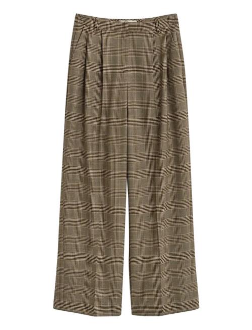 GANT | Checked Pleated Wool Blend Pants | 36