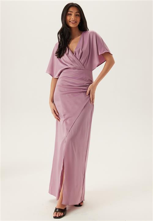 Bubbleroom Occasion Wrap Satin Gown