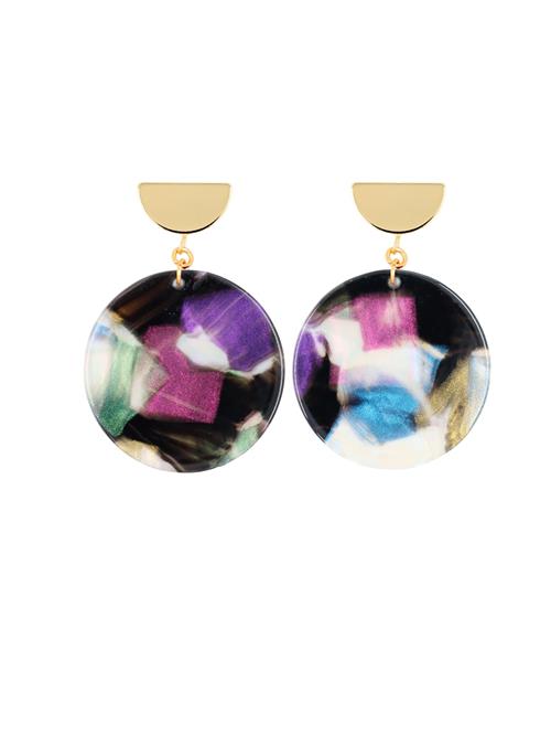 Fräulein Wunder Øreringe 'Amal'  blå / guld / pink / sort