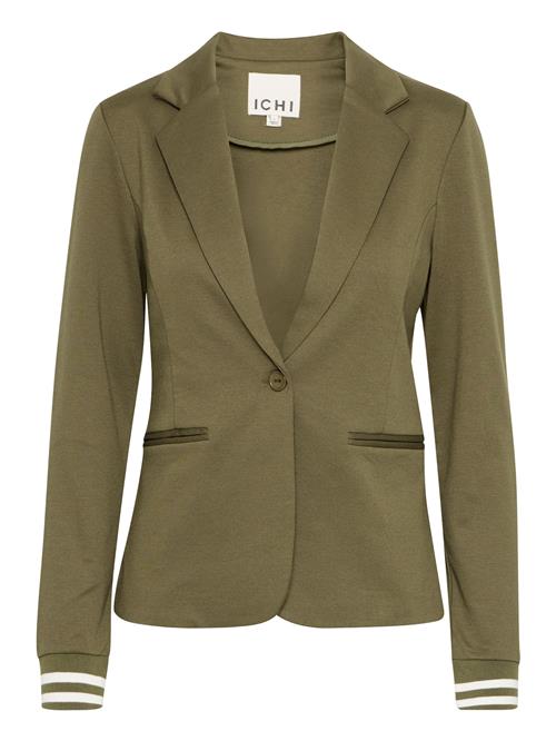 ICHI Blazer 'Kate'  oliven / mørkegrøn / hvid