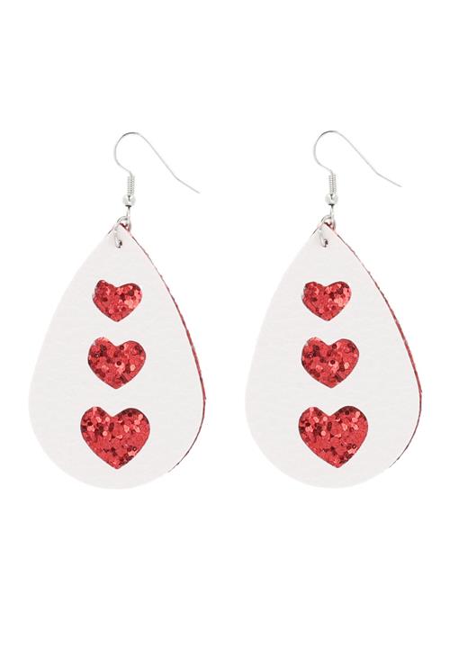 MYMO Øreringe  mørkerød / hvid