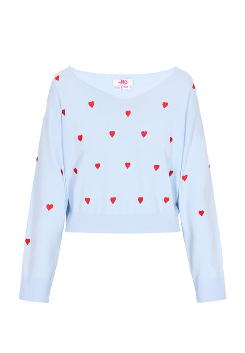 MYMO Pullover 'Comfy'  lyseblå / rød