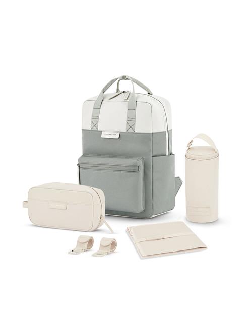 Kapten & Son Rygsæk 'Bergen Pro Diaper'  mudderfarvet / lysegrå / mørkegrå