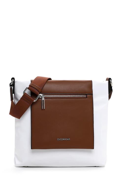 Emily & Noah Skuldertaske 'Elaura'  mørkebrun / hvid