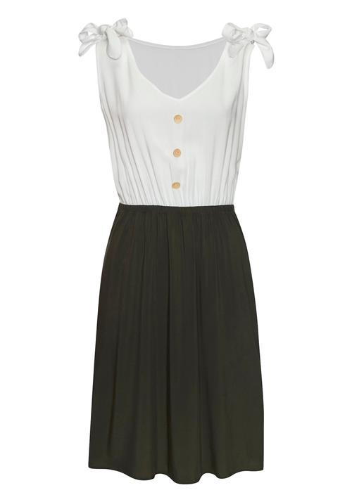 LASCANA Sommerkjole  mørkegrøn / naturhvid