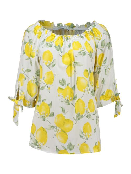 Hailys Bluse 'Lo44tty'  gul / lemon / hvid