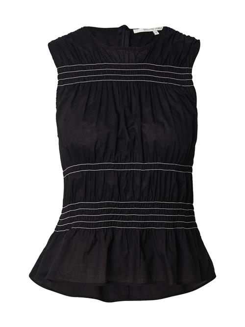 SECOND FEMALE Bluse 'Avida'  sort / hvid