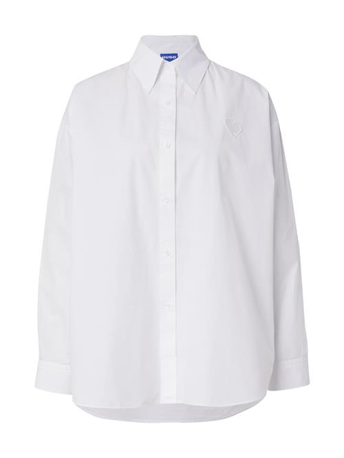 HUGO Bluse 'Elisana'  blå / sort / hvid