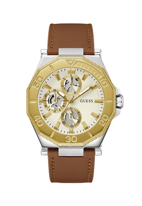 GUESS Analogt ur 'Prime'  brun / guld / sølv