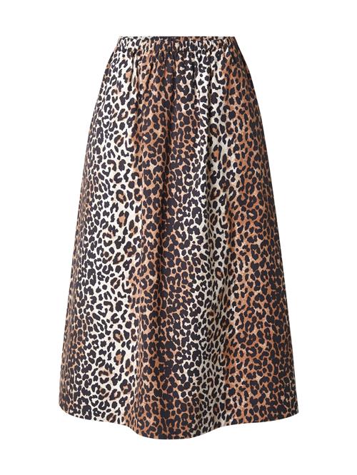 OUI Nederdel  camel / ecru / sort