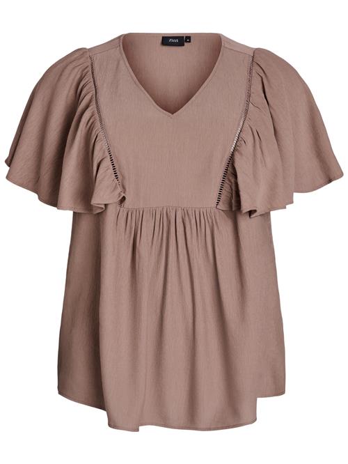 Zizzi Bluse 'MKAVIA'  brun