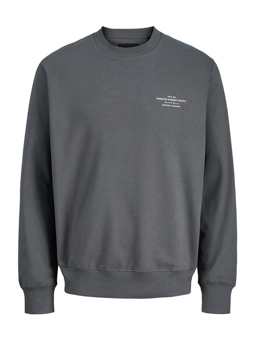 Jack & Jones Premium Sweatshirt 'JPRCCCHAD'  mørkegrå / hvid