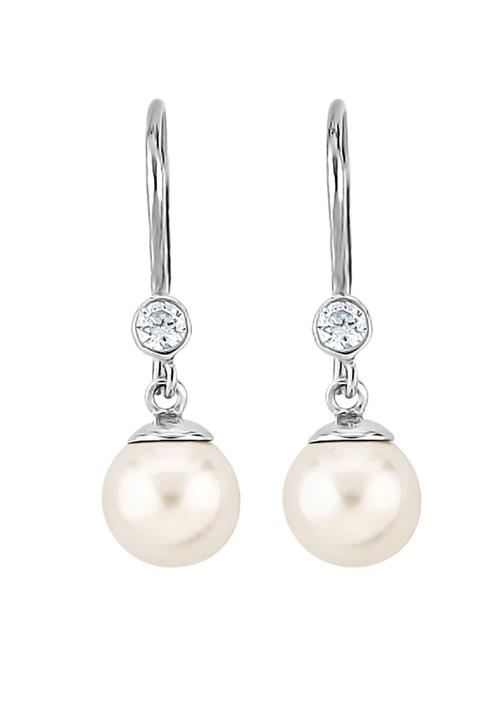 Nenalina Øreringe  sølv / transparent / perlehvid