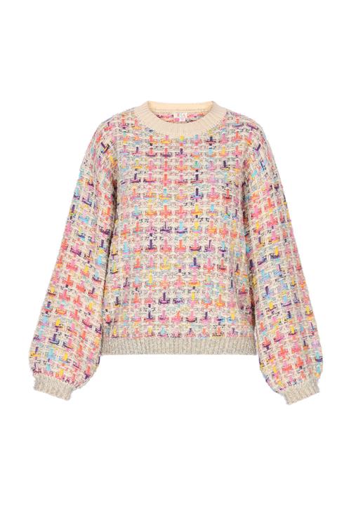 IZIA Pullover  mørkeorange / eosin / sølv / uldhvid