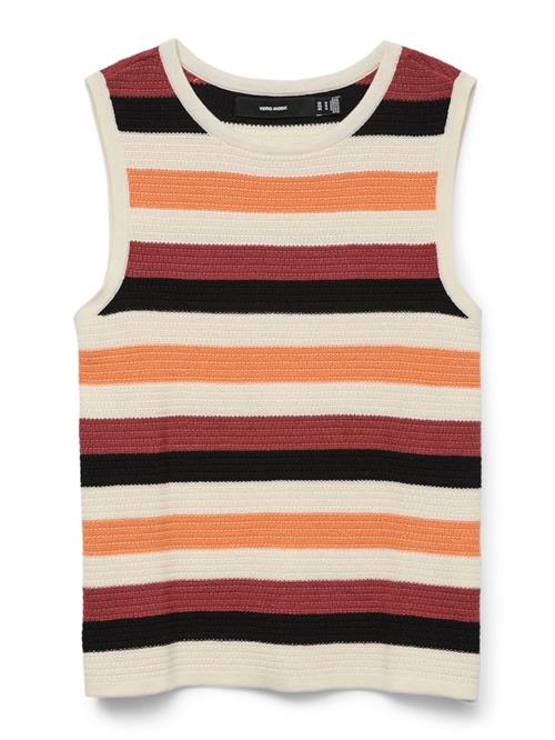 VERO MODA Sticktop 'VMAruba'  beige / orange / carminrød / sort