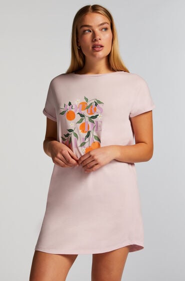 Hunkemöller Natskjorte rund hals Lyserød