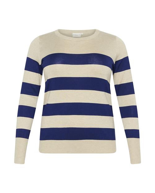 KAFFE CURVE Pullover 'Lizzy'  beige / mørkeblå