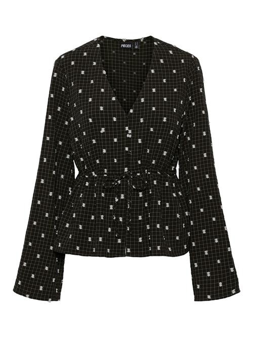 PIECES Bluse 'Novalee'  sort / hvid