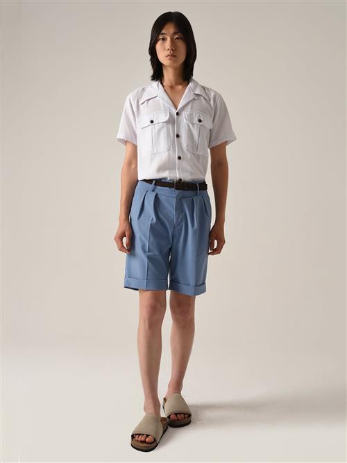 Antioch Bukser med lægfolder  dueblå