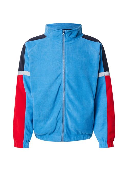 Denim Project Fleecejakke 'Luke'  lyseblå / mørkeblå / grå / rød