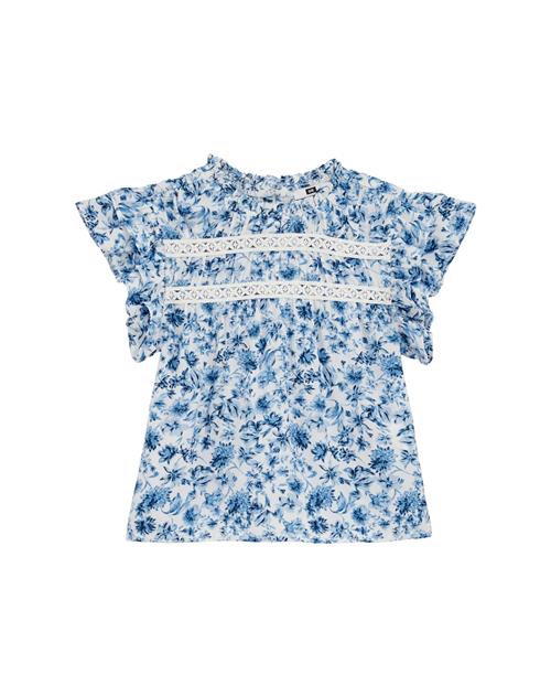 WE Fashion Bluse  marin / neonblå / lyseblå / hvid