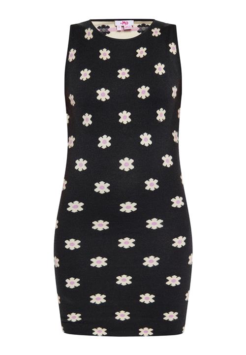 MYMO Strikkjole  lyserød / sort / hvid