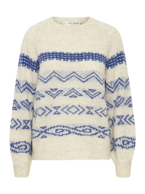 PULZ Jeans Pullover 'Mimi'  creme / indigo