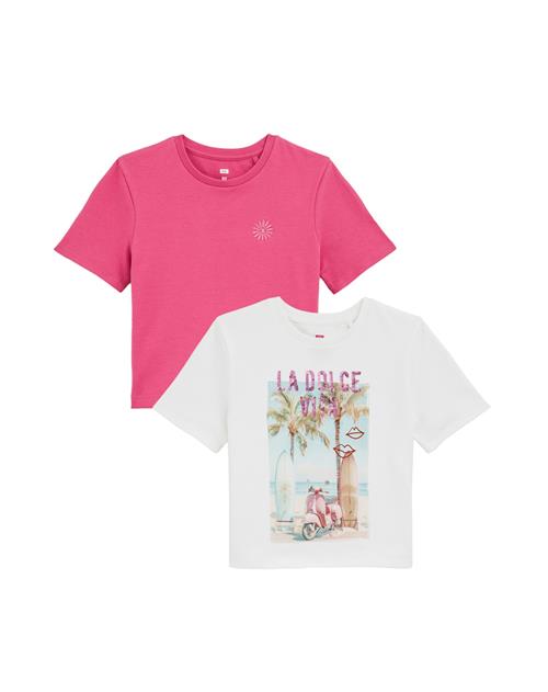 WE Fashion Bluser & t-shirts  sand / lyseblå / lys pink / hvid