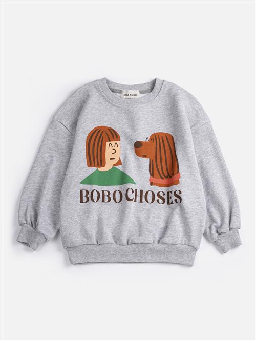 Bobo Choses Friends In A Pickle Sweatshirt Heather Grey  Heather Grey 6-7 Y  Grå  6-7 år  mand