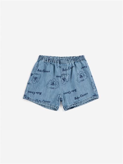Bobo Choses Pickles The Dog All Over Denim Shorts Prussian Blue  Prussian Blue 18 months  Blå  18 måneder  unisex