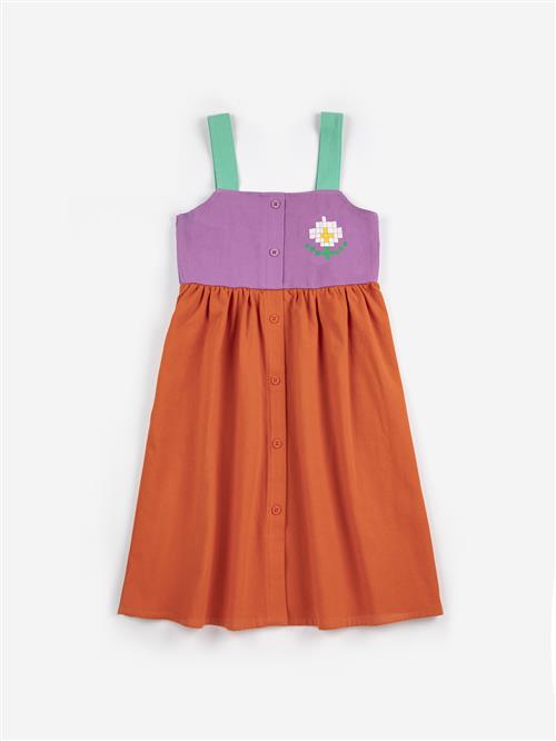 Bobo Choses Pixel Daisy Color Block Kjole Multicolor  Multicolor 10-11 Y  Orange.  10-11 år  kvinde