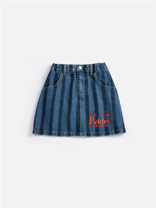 Bobo Choses Pickles The Dog Denim Nederdel Navy Blue  Navy Blue 6-7 Y  Marineblå  6-7 år  kvinde