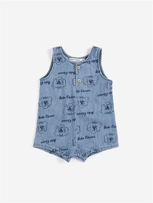 Bobo Choses Pickles The Dog All Over Denim Heldragt Light Blue  Light Blue 3 months  Blå  3 måneder  unisex