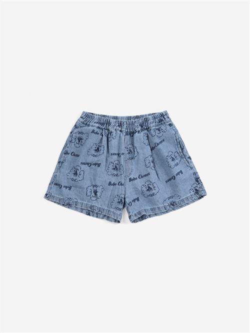 Bobo Choses Pickles The Dog All Over Denim Shorts Prussian Blue  Prussian Blue 4-5 Y  Blå  4-5 år  mand