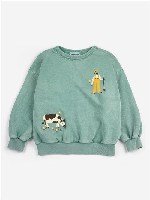 Bobo Choses Farm Adventure Sweatshirt Green  Green 8-9 Y  Grøn  8-9 år  mand