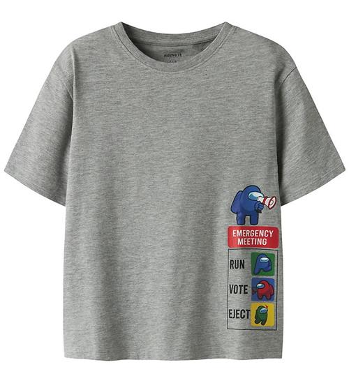 Se name It T-shirt - NkmDise - Amongus - Grey Melange hos KidsWorld