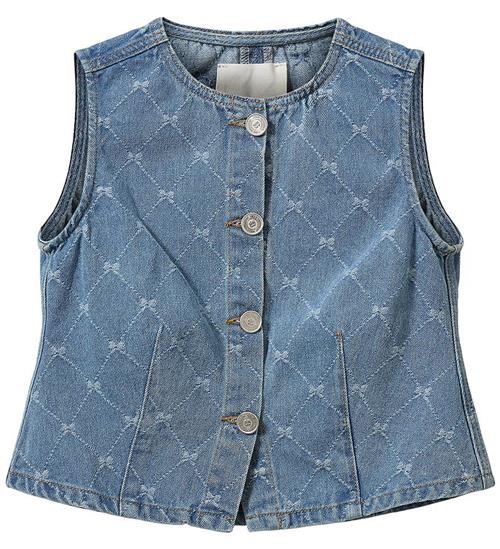 Sofie Schnoor Denimnvest - Carla - Denim Blue m. Harlequinmønste