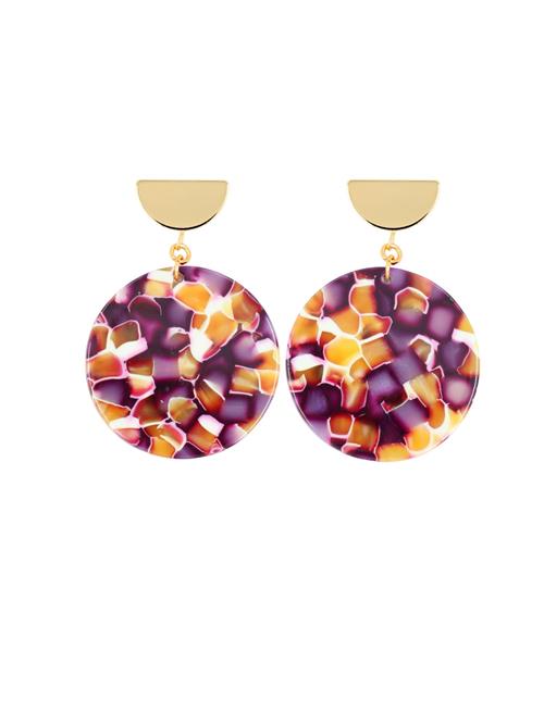 Fräulein Wunder Øreringe 'Amal'  guld / brombær / orange / hvid