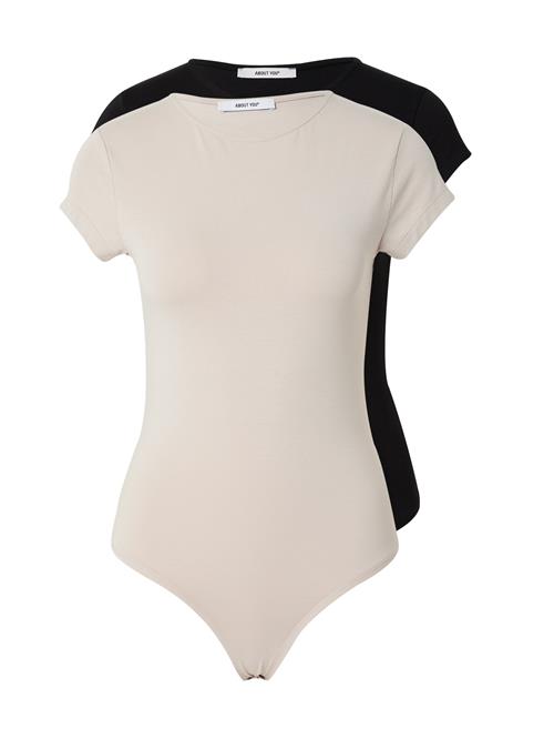 ABOUT YOU Shirtbody 'Ellinor'  beige / sort