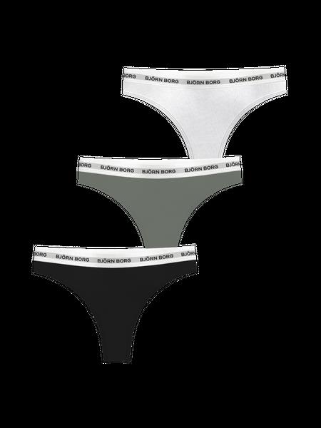 Björn Borg Logo Thongs 3-pack Sort, XXL