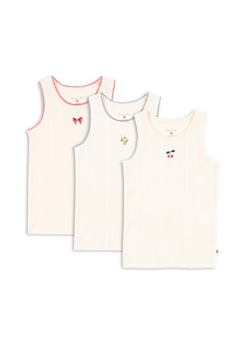 Konges Sløjd GOTS Minna 3-pak Tanktoppe Antique White  Antique White 2 Y    2 år  kvinde